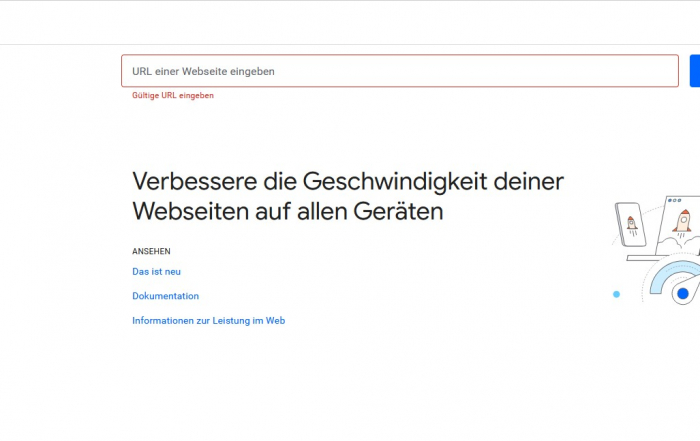 Gängiges Tool zur Analyse der Performance einer Webseite: PageSpeed Insights